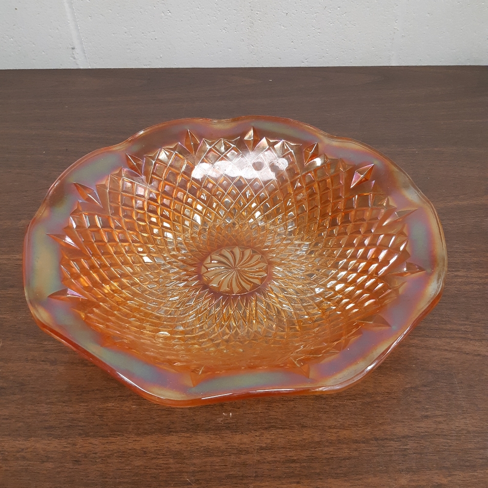 Carnival Glass, Marigold Bowl, 11 inches W - Picture 1 of 4